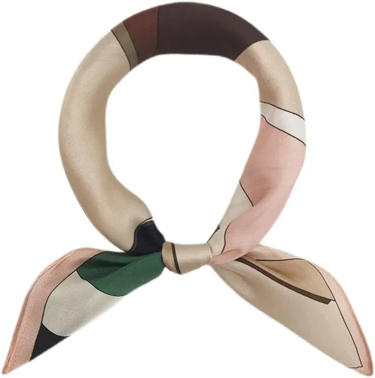 100% Mulberry Silk Scarfs for Women-Lightweight Square Satin Head Scarf-Small Silk Hair Scarf for Sleeping 21"x21"