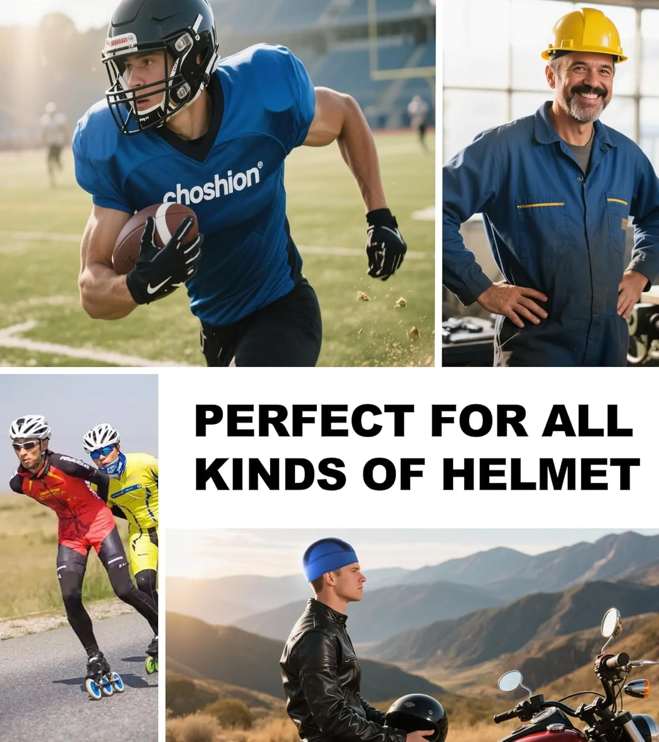 2 Pieces Skull Caps Helmet Liner for Men Women Cooling Cycling Hat Beanie for Running Fits Under Helmets