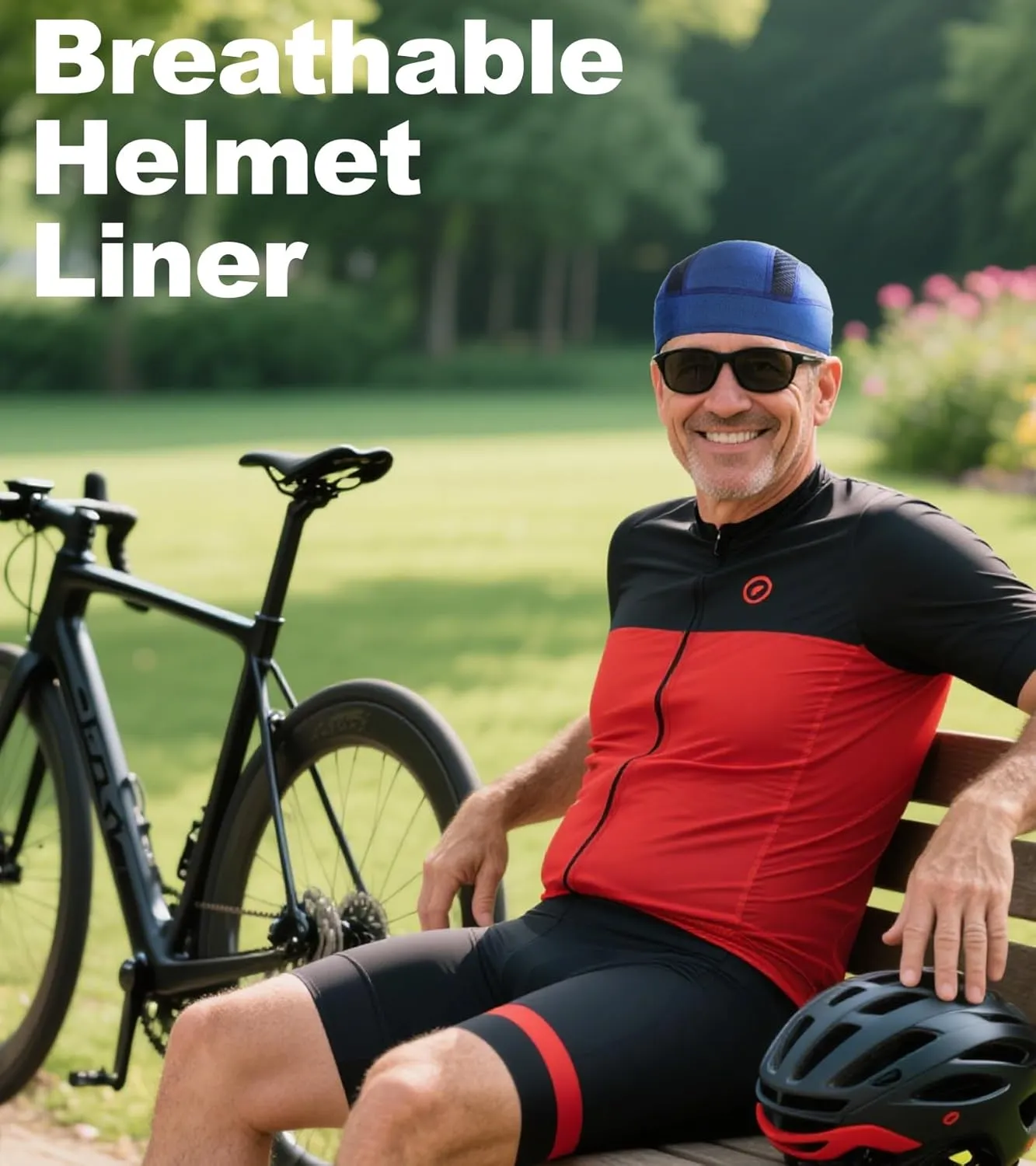 2 Pieces Skull Caps Helmet Liner for Men Women Cooling Cycling Hat Beanie for Running Fits Under Helmets