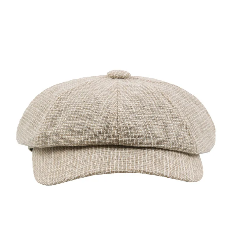 2018 New Men/Women Creative Painter Cap with Small Grid Pattern, 8-Corner Cap with Polyester Material