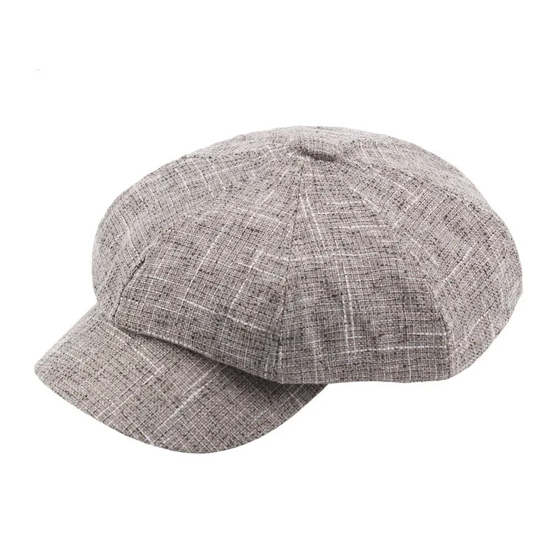 2018 New Men/Women Creative Painter Cap with Small Grid Pattern, 8-Corner Cap with Polyester Material