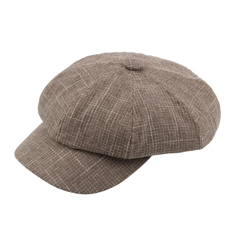 2018 New Men/Women Creative Painter Cap with Small Grid Pattern, 8-Corner Cap with Polyester Material