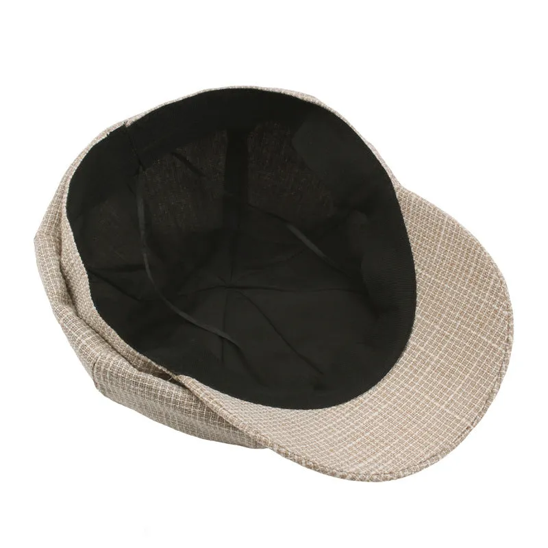 2018 New Men/Women Creative Painter Cap with Small Grid Pattern, 8-Corner Cap with Polyester Material