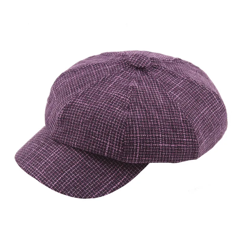2018 New Men/Women Creative Painter Cap with Small Grid Pattern, 8-Corner Cap with Polyester Material