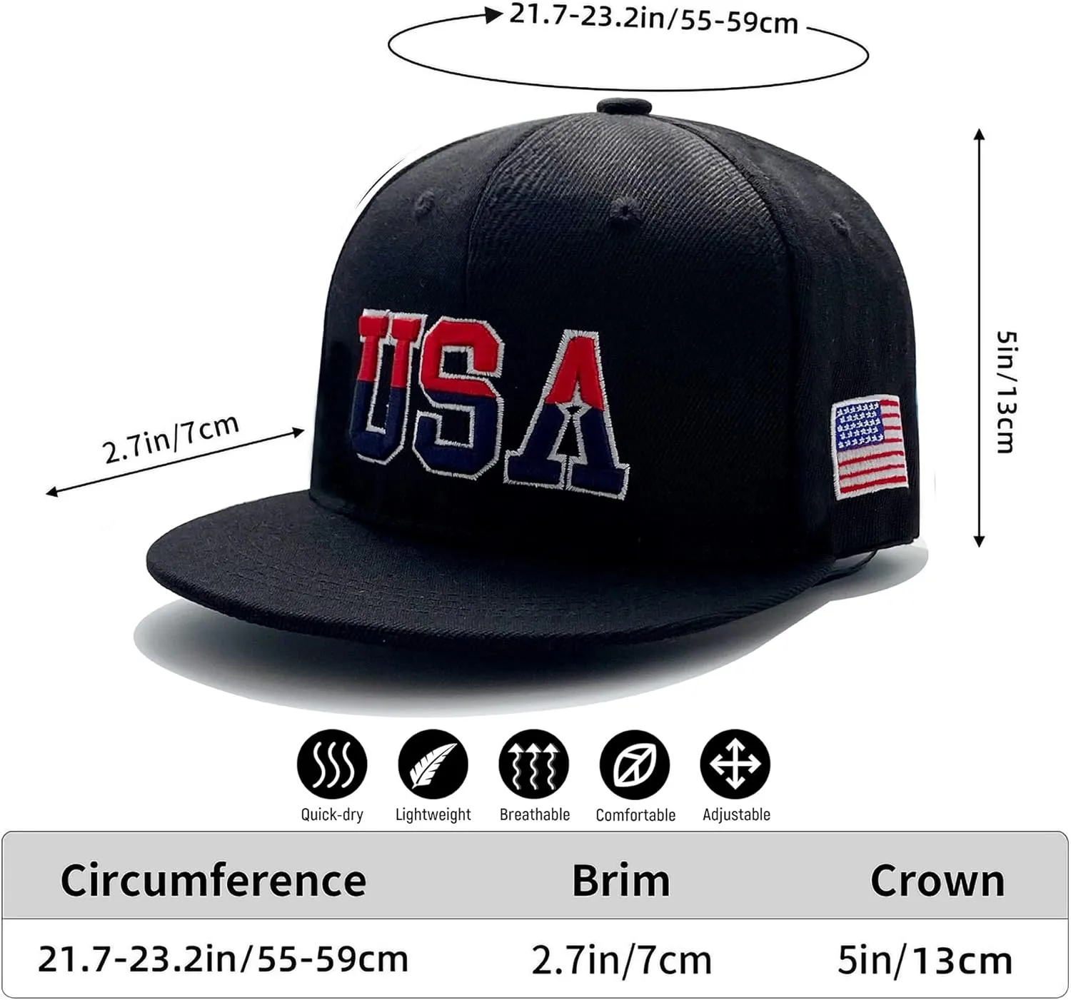 4 Pieces USA Hats for Men American Flag Baseball Cap Adjustable USA Flag Patriotic Hat Dad Hats