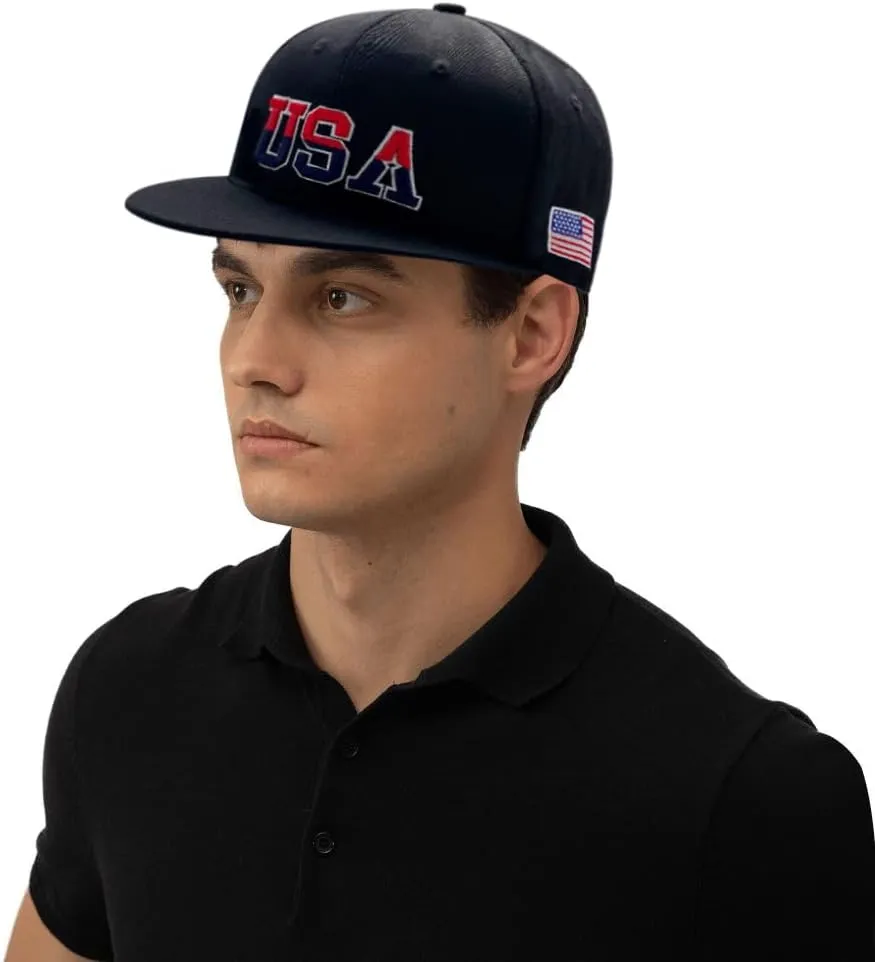 4 Pieces USA Hats for Men American Flag Baseball Cap Adjustable USA Flag Patriotic Hat Dad Hats