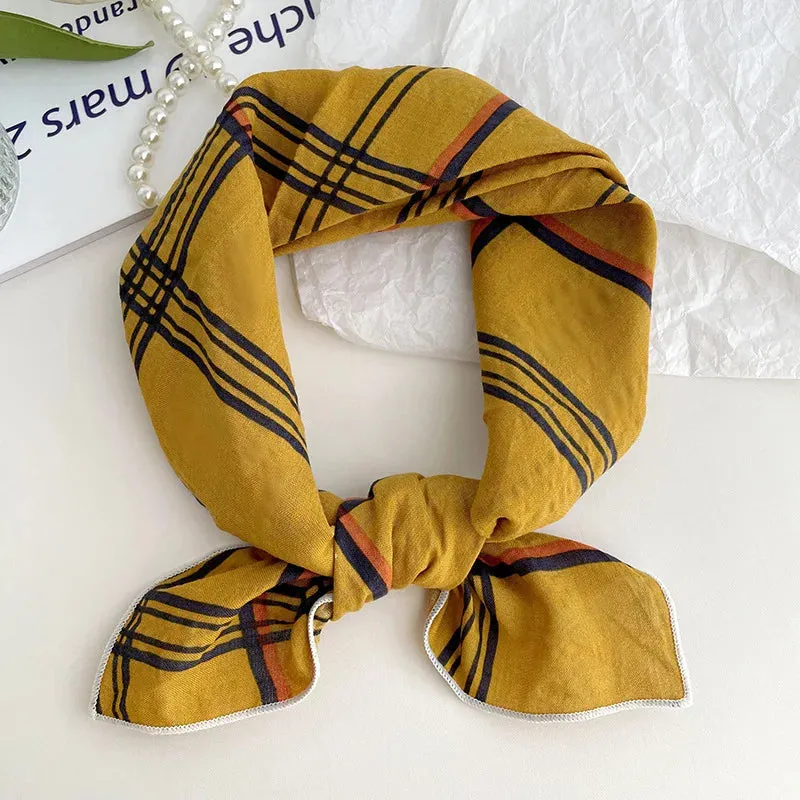 55cm Laies Headband Cotton Linen Square Scarf for Women