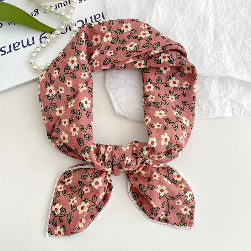 55cm Laies Headband Cotton Linen Square Scarf for Women