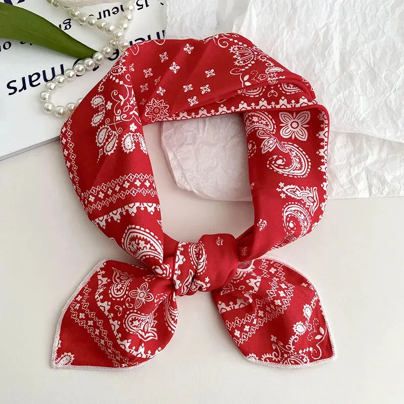 55cm Laies Headband Cotton Linen Square Scarf for Women