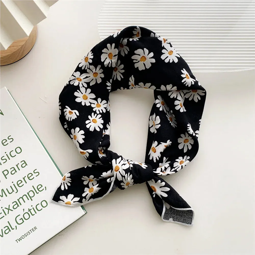 55cm Laies Headband Cotton Linen Square Scarf for Women