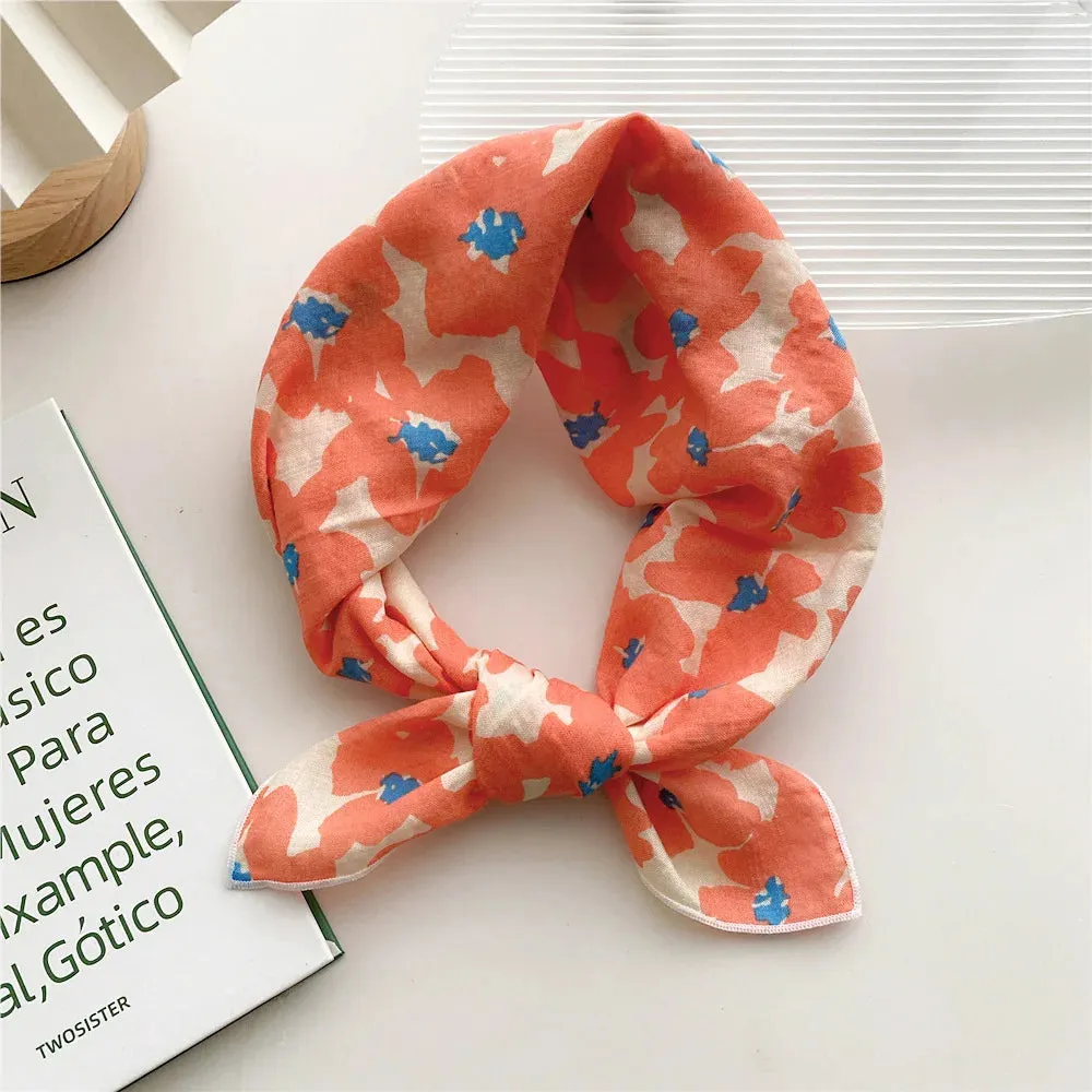 55cm Laies Headband Cotton Linen Square Scarf for Women