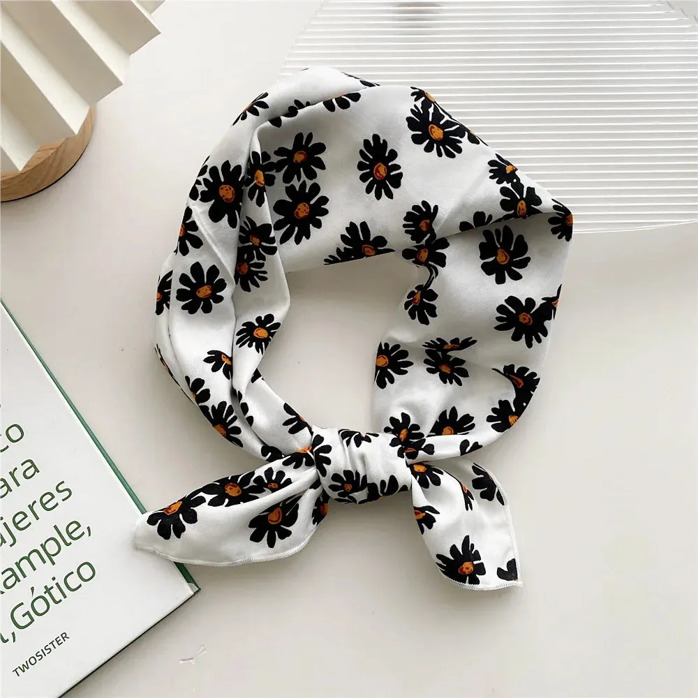 55cm Laies Headband Cotton Linen Square Scarf for Women