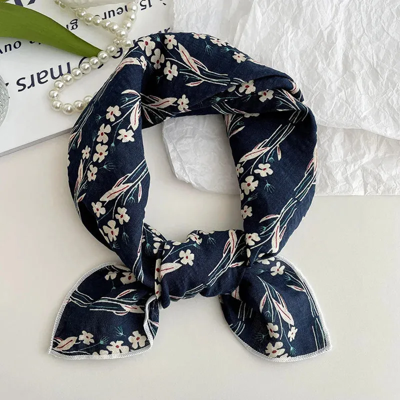 55cm Laies Headband Cotton Linen Square Scarf for Women