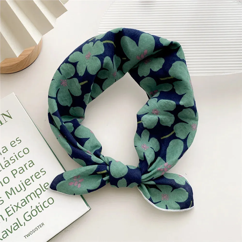 55cm Laies Headband Cotton Linen Square Scarf for Women