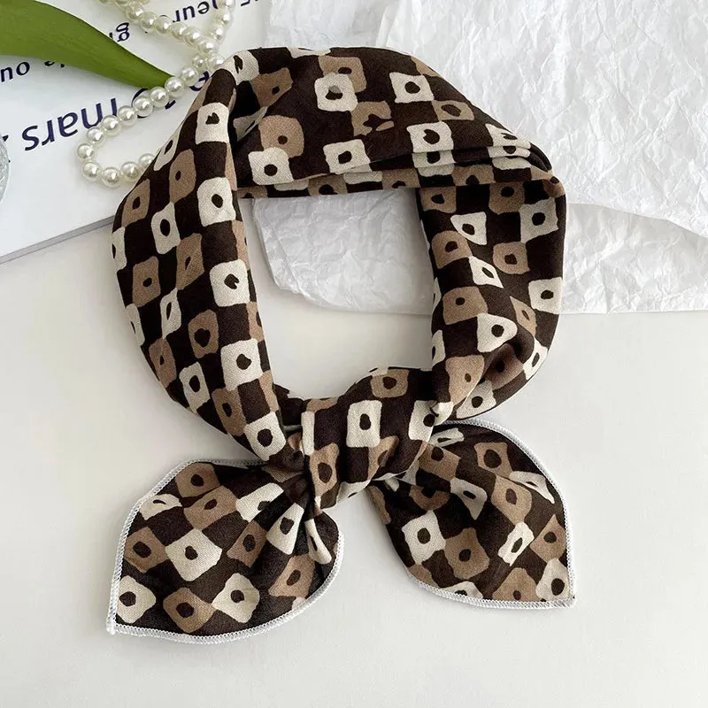 55cm Laies Headband Cotton Linen Square Scarf for Women