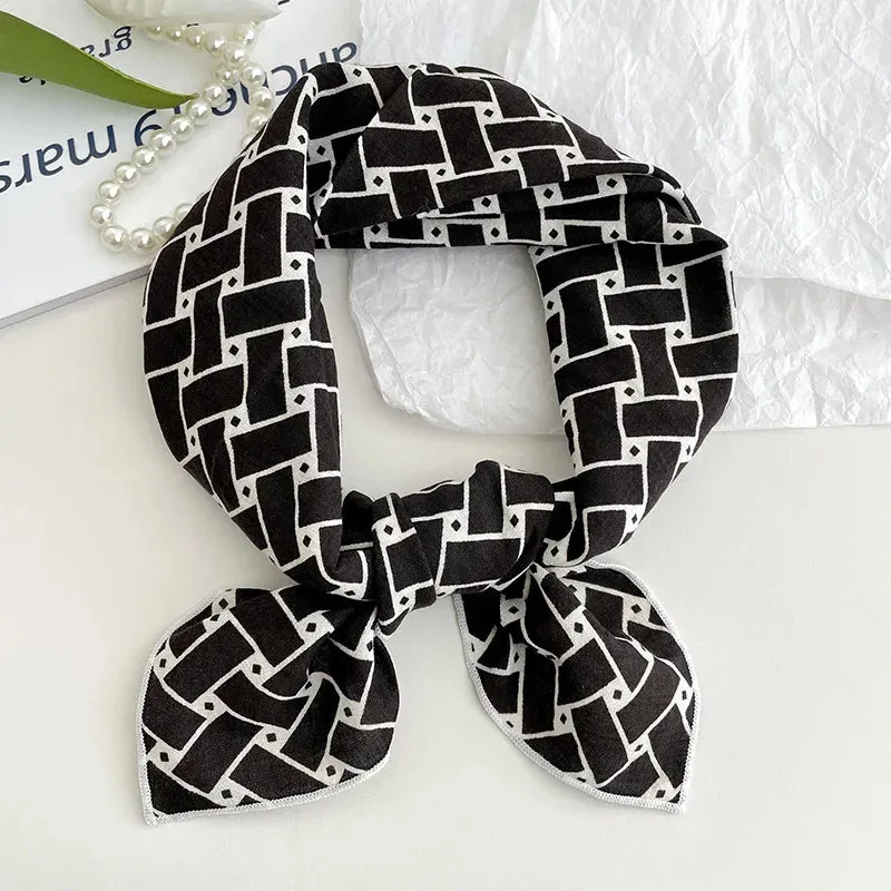 55cm Laies Headband Cotton Linen Square Scarf for Women