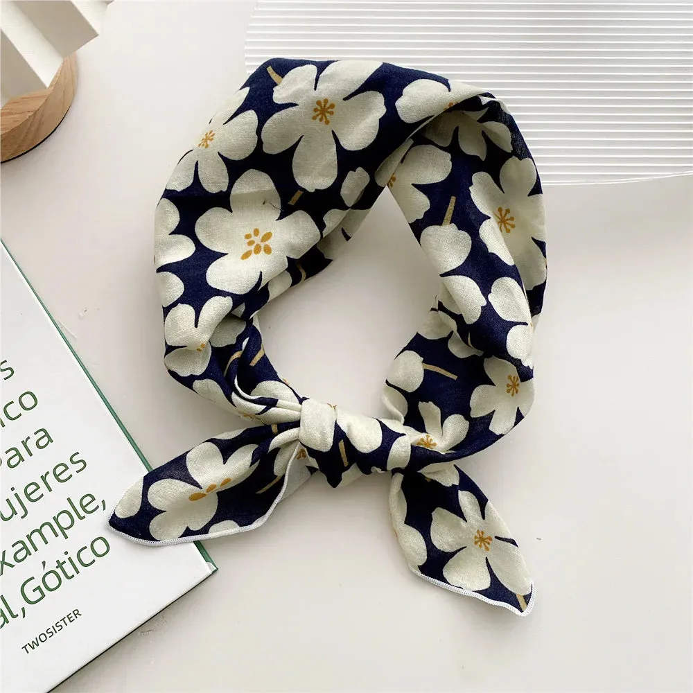 55cm Laies Headband Cotton Linen Square Scarf for Women
