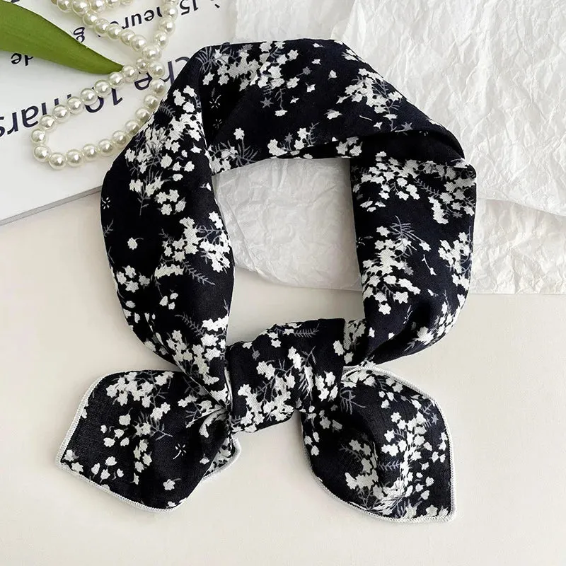 55cm Laies Headband Cotton Linen Square Scarf for Women