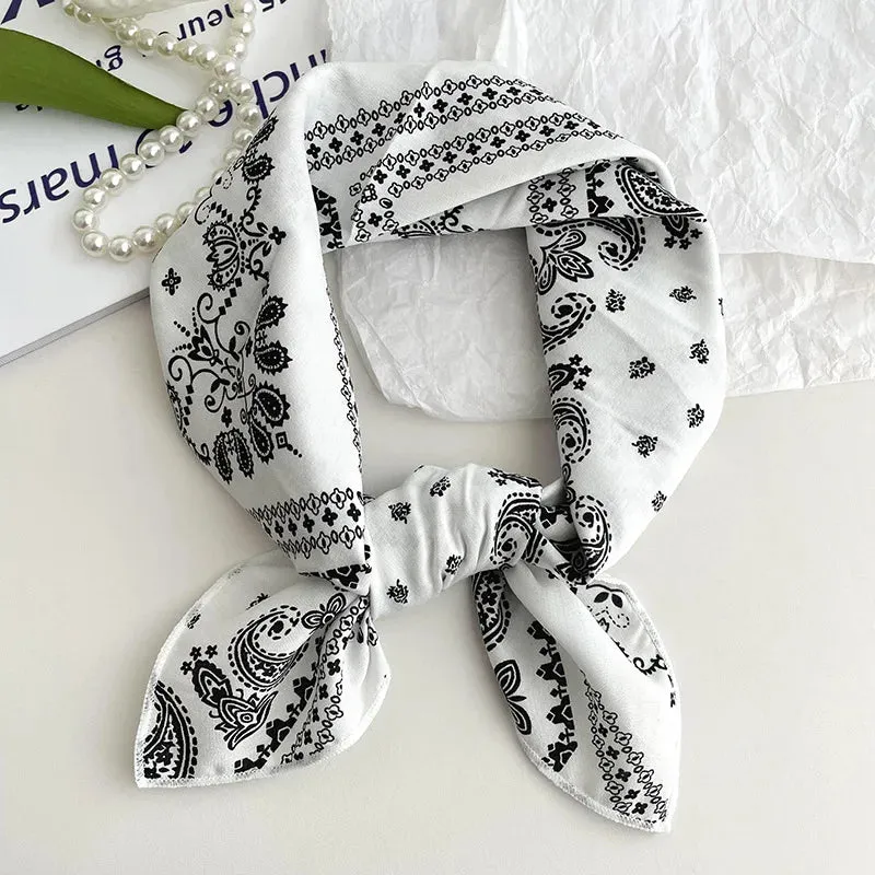 55cm Laies Headband Cotton Linen Square Scarf for Women