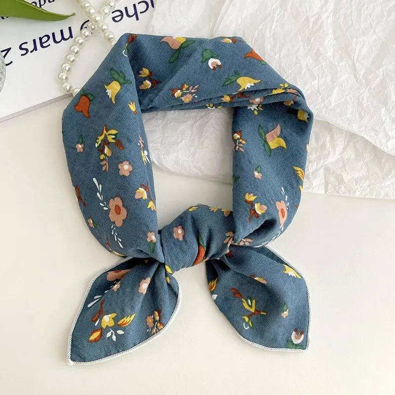 55cm Laies Headband Cotton Linen Square Scarf for Women