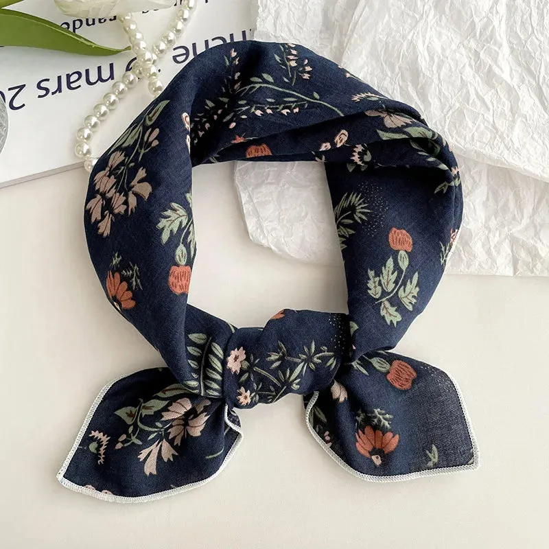 55cm Laies Headband Cotton Linen Square Scarf for Women