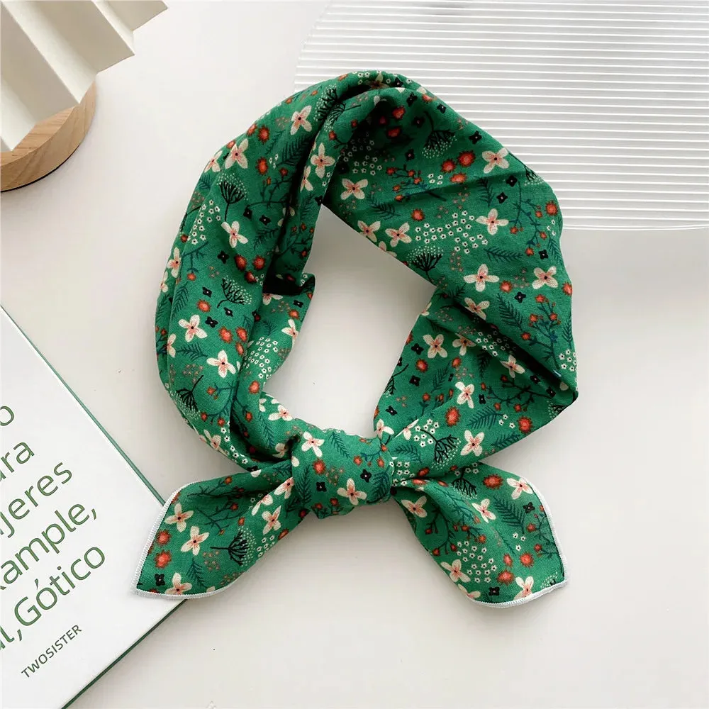 55cm Laies Headband Cotton Linen Square Scarf for Women