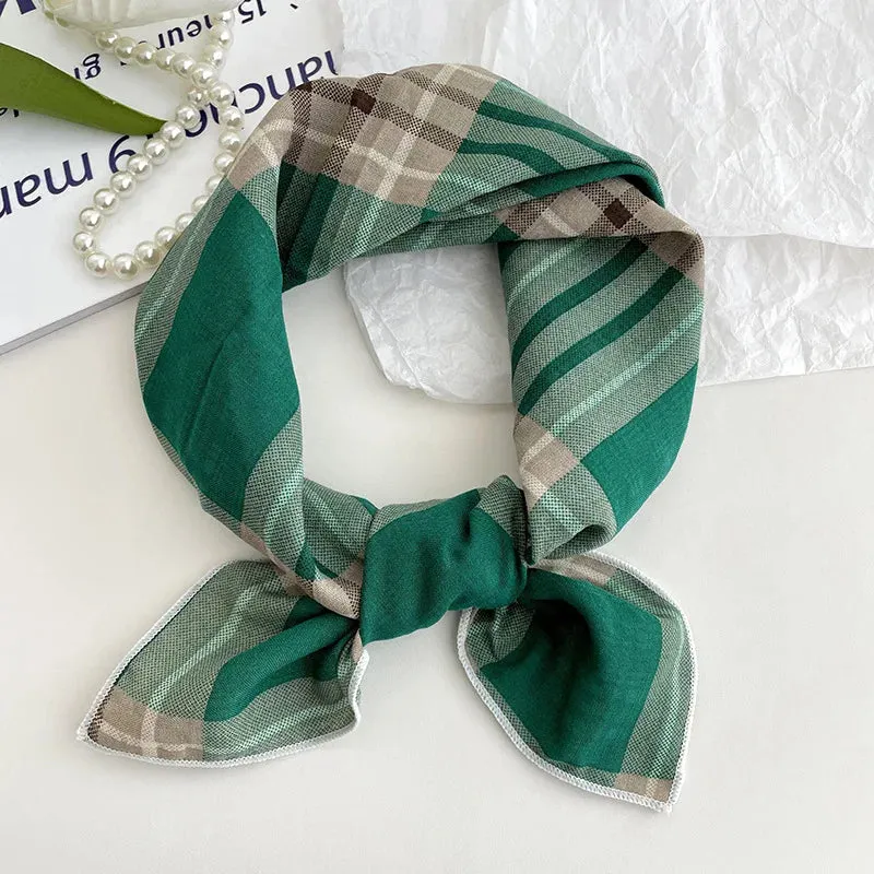 55cm Laies Headband Cotton Linen Square Scarf for Women