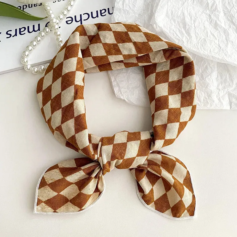 55cm Laies Headband Cotton Linen Square Scarf for Women