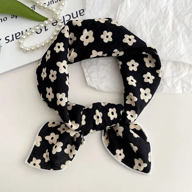 55cm Laies Headband Cotton Linen Square Scarf for Women