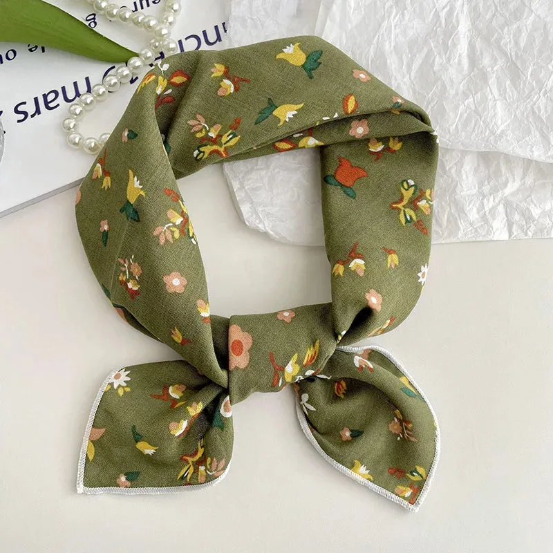 55cm Laies Headband Cotton Linen Square Scarf for Women