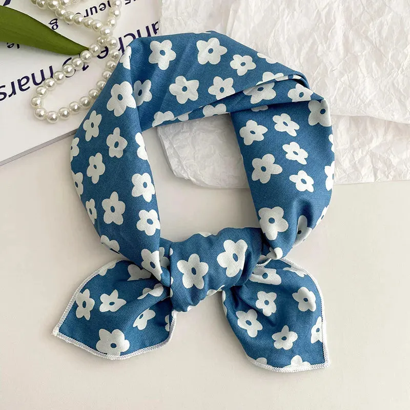 55cm Laies Headband Cotton Linen Square Scarf for Women