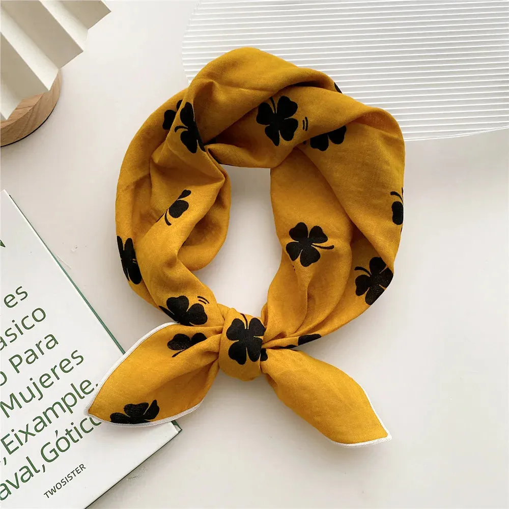 55cm Laies Headband Cotton Linen Square Scarf for Women