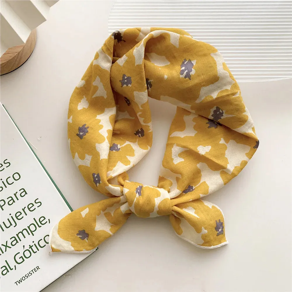 55cm Laies Headband Cotton Linen Square Scarf for Women