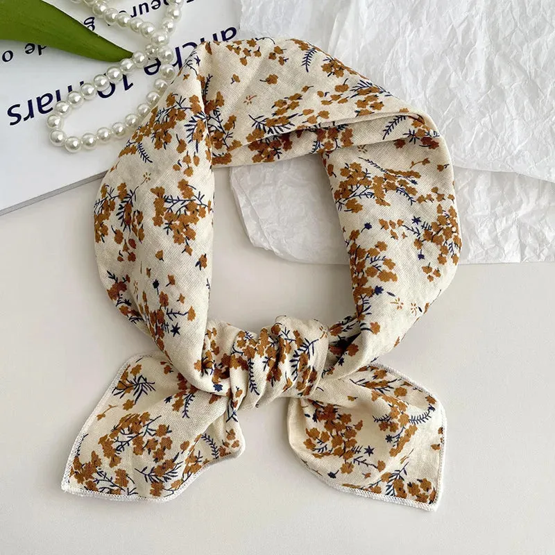 55cm Laies Headband Cotton Linen Square Scarf for Women