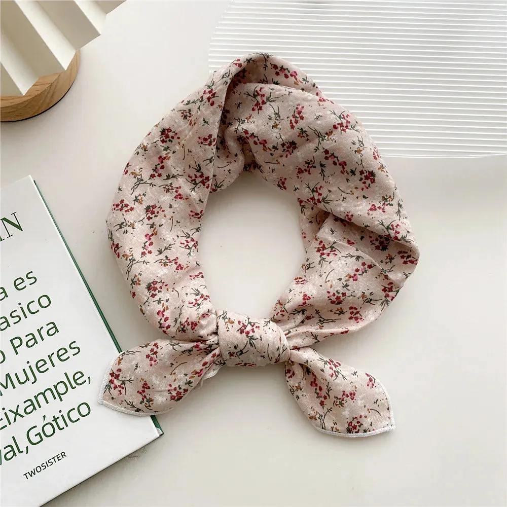 55cm Laies Headband Cotton Linen Square Scarf for Women