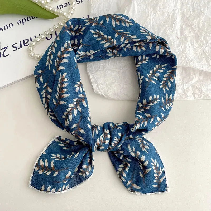 55cm Laies Headband Cotton Linen Square Scarf for Women