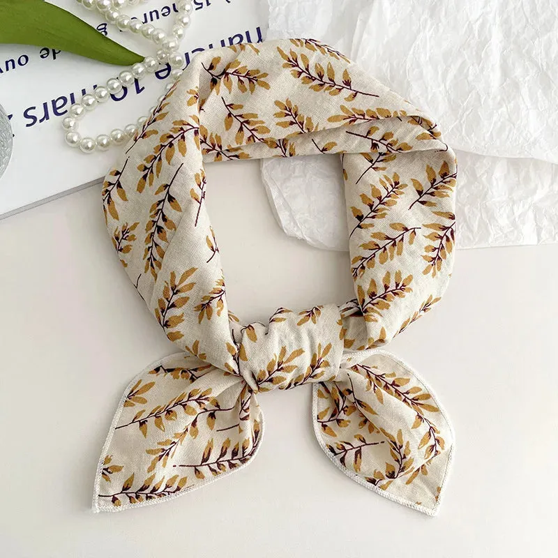55cm Laies Headband Cotton Linen Square Scarf for Women