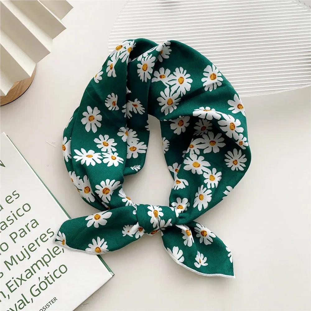 55cm Laies Headband Cotton Linen Square Scarf for Women