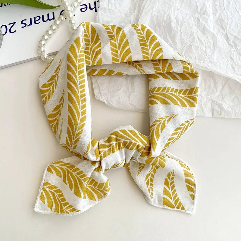 55cm Laies Headband Cotton Linen Square Scarf for Women