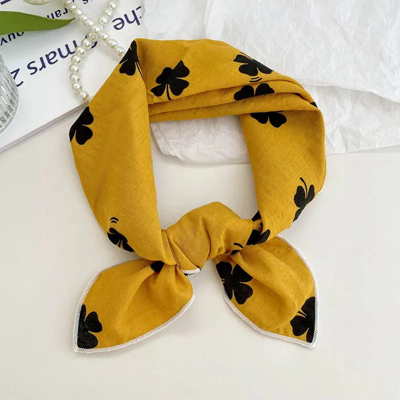 55cm Laies Headband Cotton Linen Square Scarf for Women