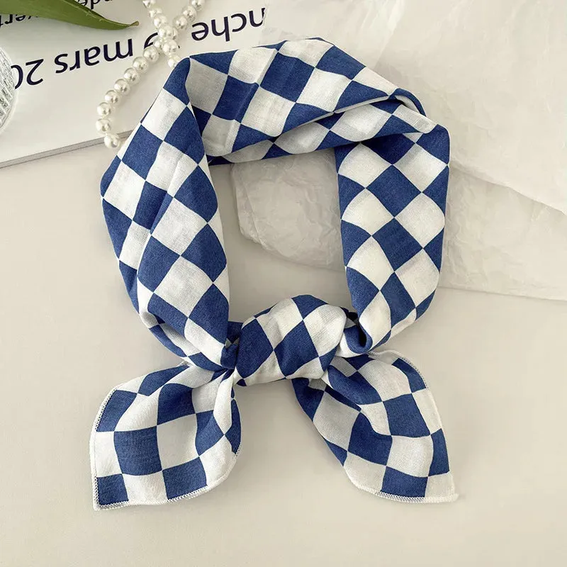 55cm Laies Headband Cotton Linen Square Scarf for Women
