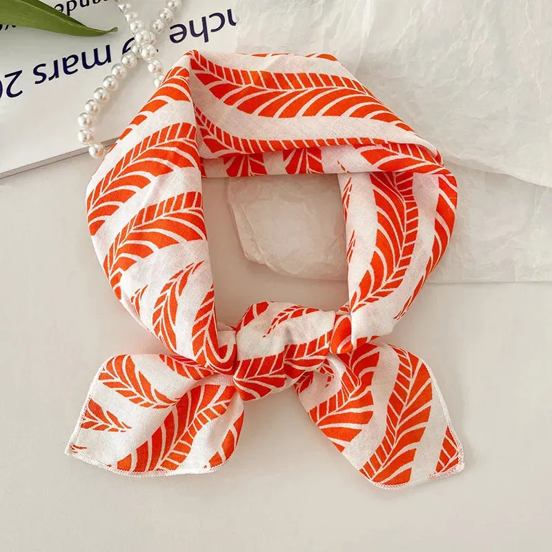 55cm Laies Headband Cotton Linen Square Scarf for Women
