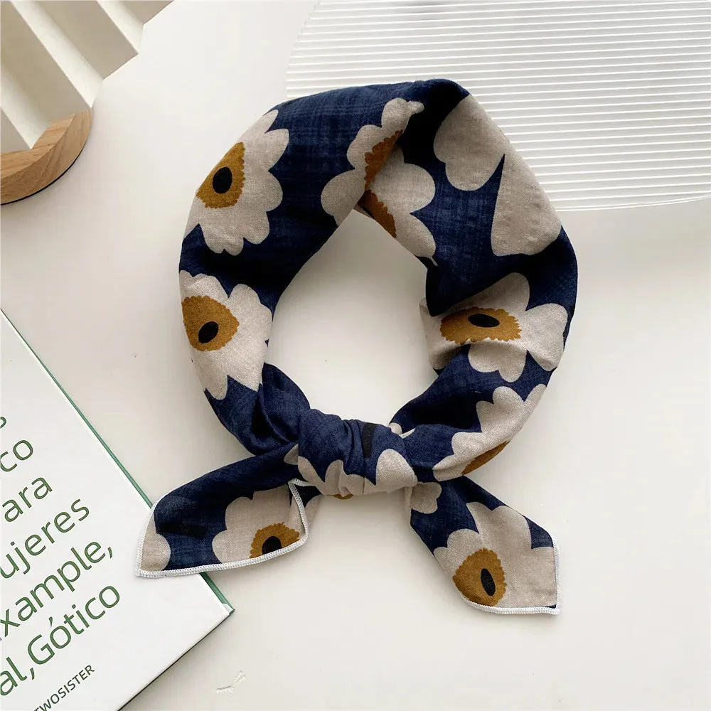 55cm Laies Headband Cotton Linen Square Scarf for Women