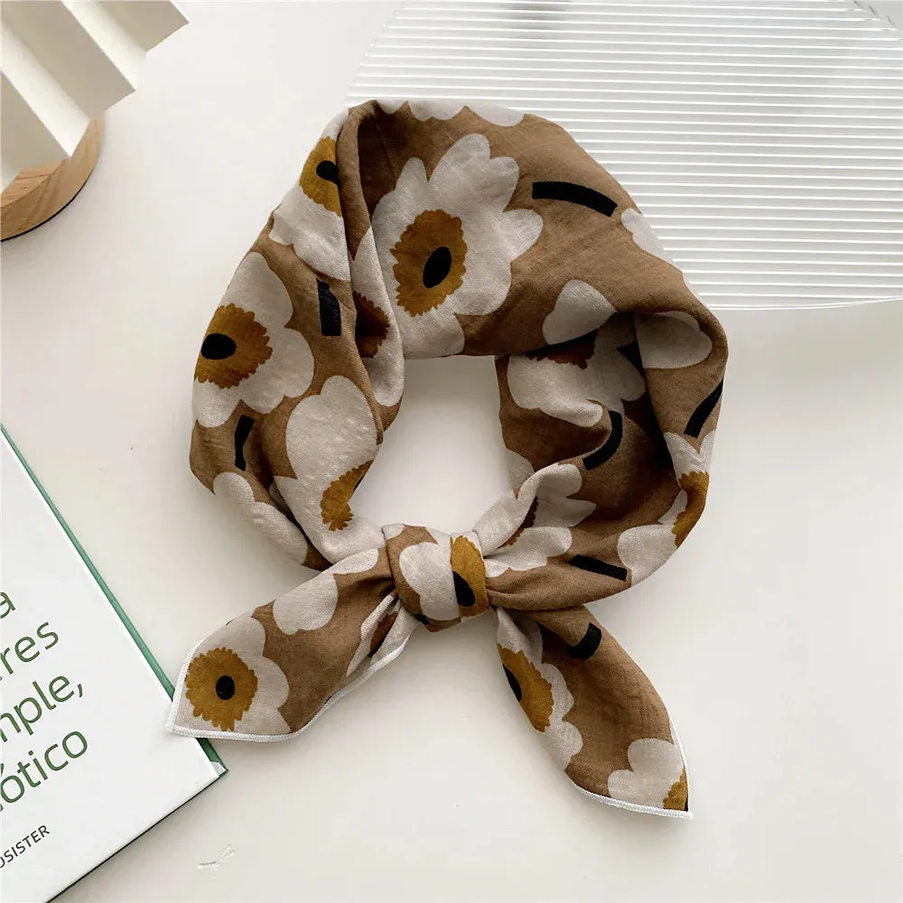 55cm Laies Headband Cotton Linen Square Scarf for Women