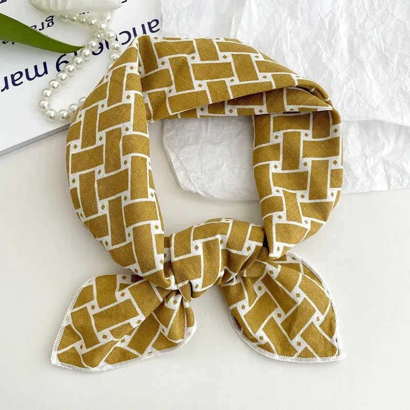 55cm Laies Headband Cotton Linen Square Scarf for Women