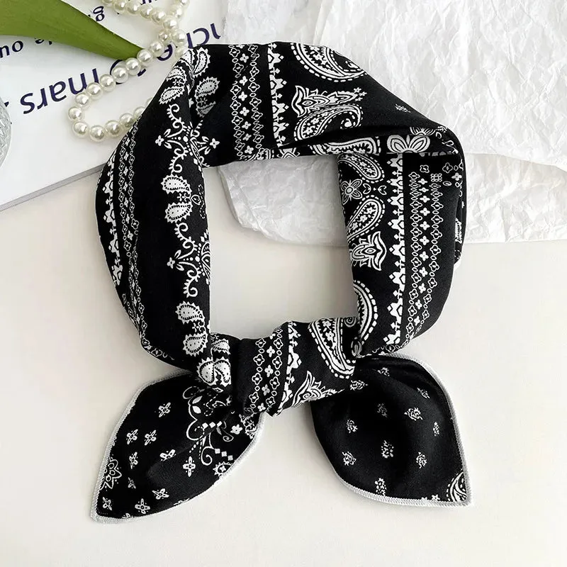 55cm Laies Headband Cotton Linen Square Scarf for Women
