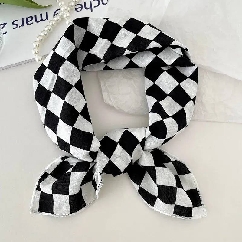 55cm Laies Headband Cotton Linen Square Scarf for Women