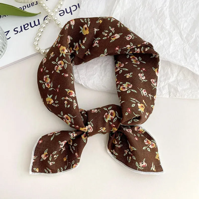 55cm Laies Headband Cotton Linen Square Scarf for Women