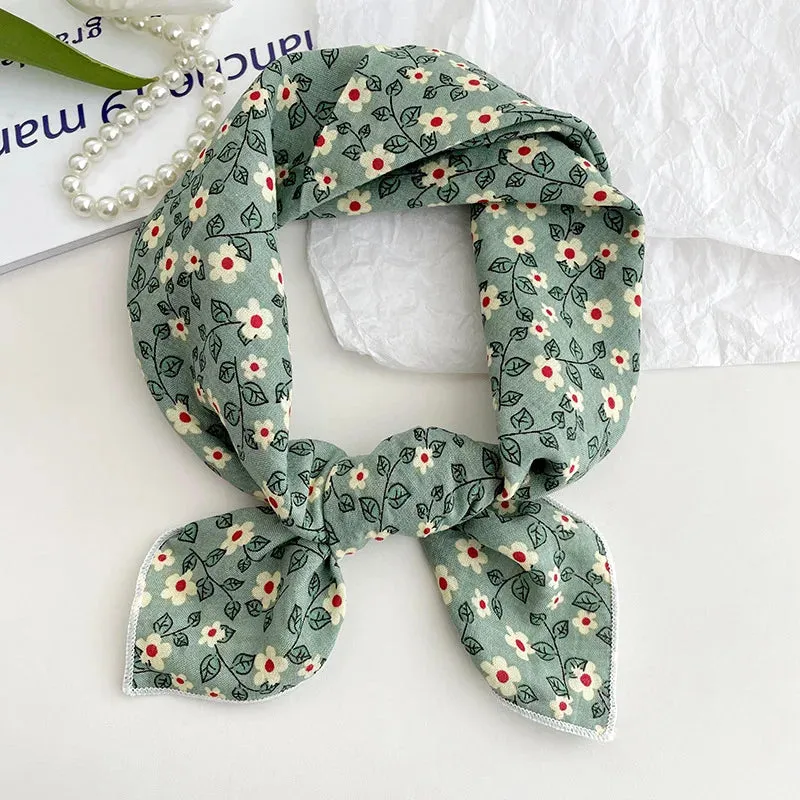 55cm Laies Headband Cotton Linen Square Scarf for Women