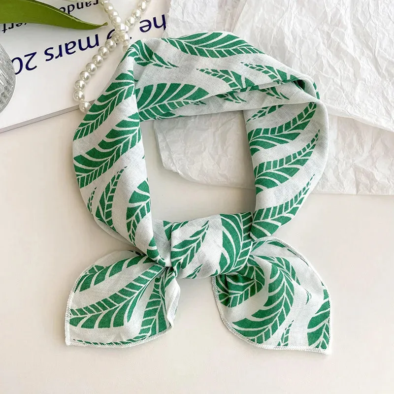 55cm Laies Headband Cotton Linen Square Scarf for Women